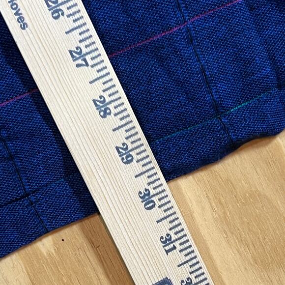 Payne Stewart Legacy Polo Shirt Blue Check Pink Logo Long Sleeve Cotton Mens L - Picture 9 of 10